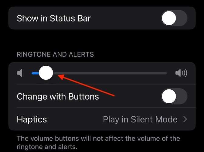 alarm too quiet iPhone 15 Adjust Volume Slider