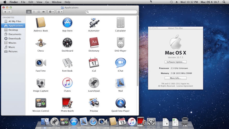 macOS Lion Home Screen