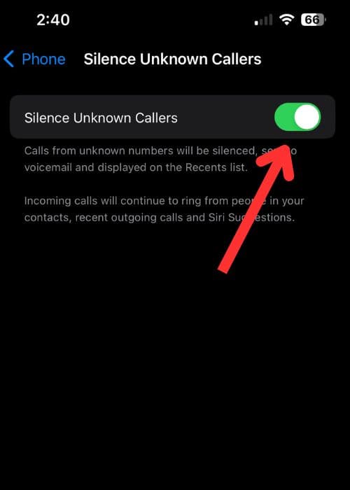 Stop spam calls on iPhone