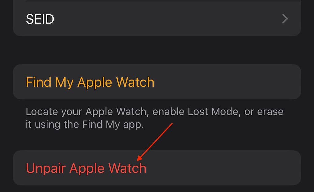 Apple Watch Acting Crazy Select Unpair Apple Watch