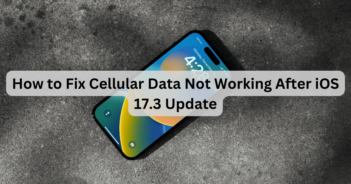 Fix: Cellular Data Not Working After 17.3 Update