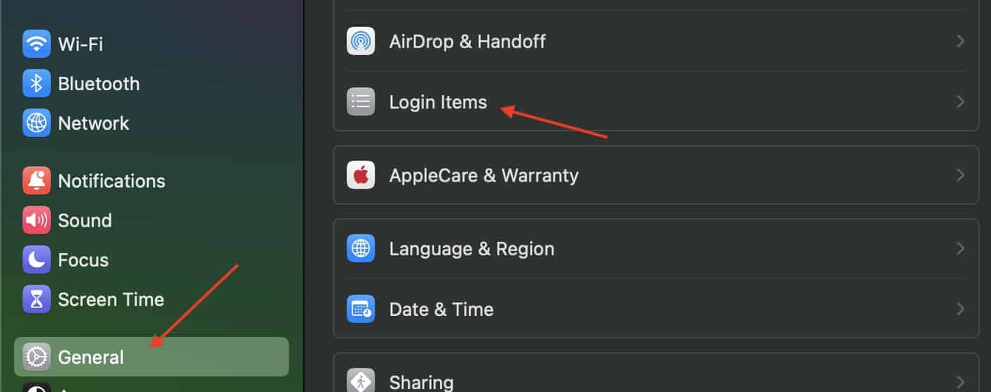 Check Remove Malware Mac Tap General Tap Login Items