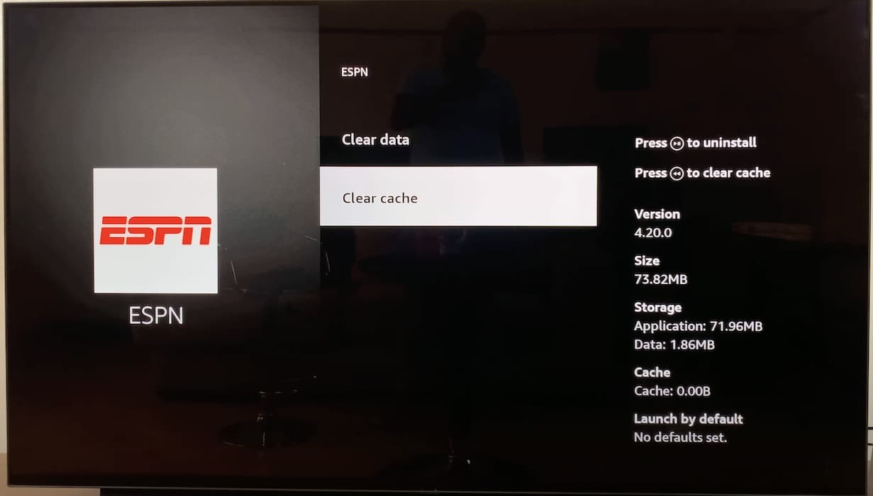 Clear Cache and Data of ESPN Downloaded App on Fire TV