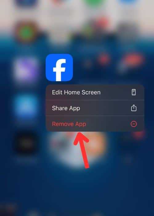 Delete and Reinstall the Facebook app on the iPhone 1
