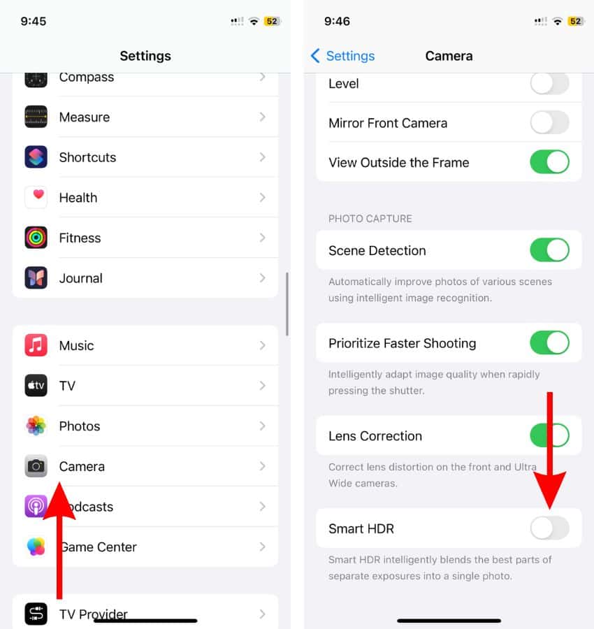Disable Smart HDR on iPhone to Turn Off Auto-Enhance Photos