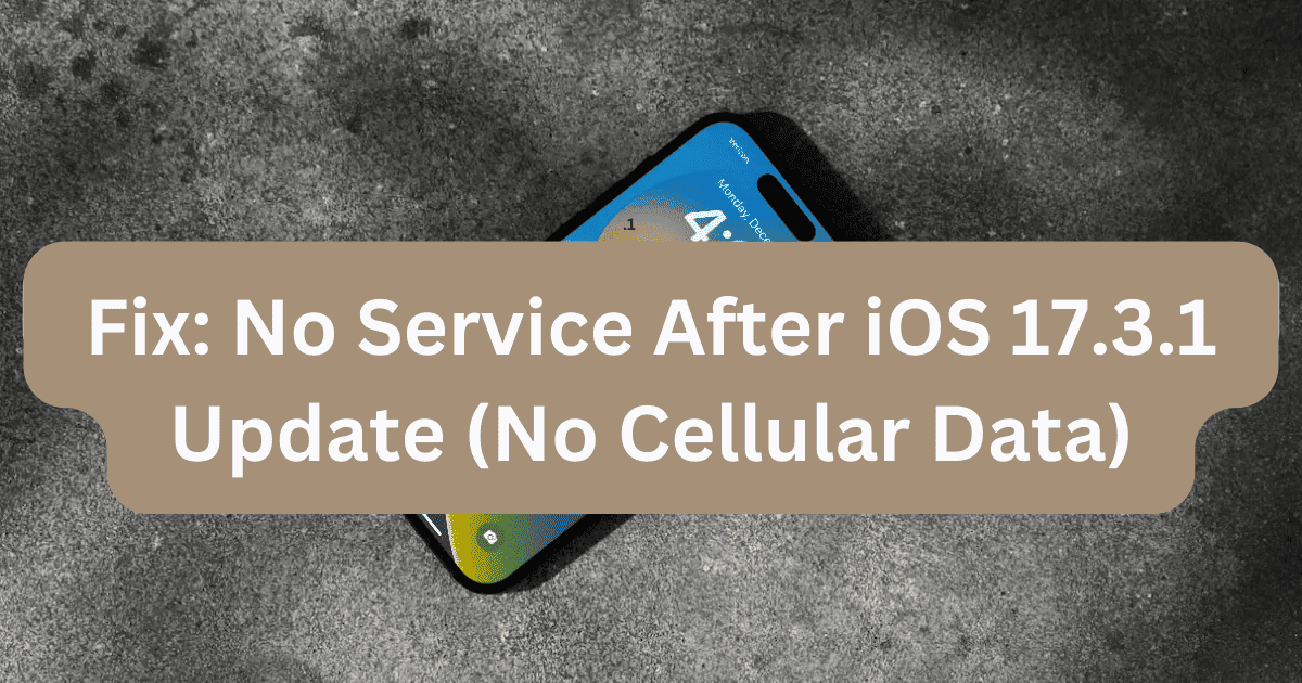 Fix No Service After iOS 17.3.1 Update