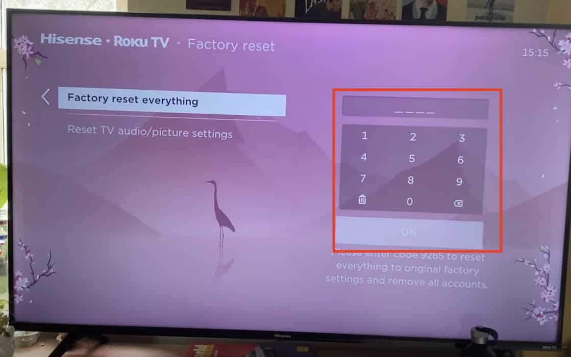 Enter Code and Pin to Factory Reset Hisense TV