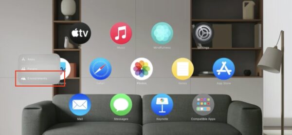 The Side Tab Bar on Apple Vision Pro Home View
