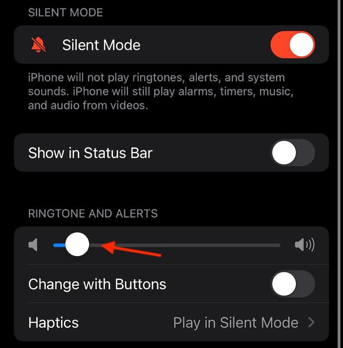 Notification Volume Loud iPhone Drag Volume Slider