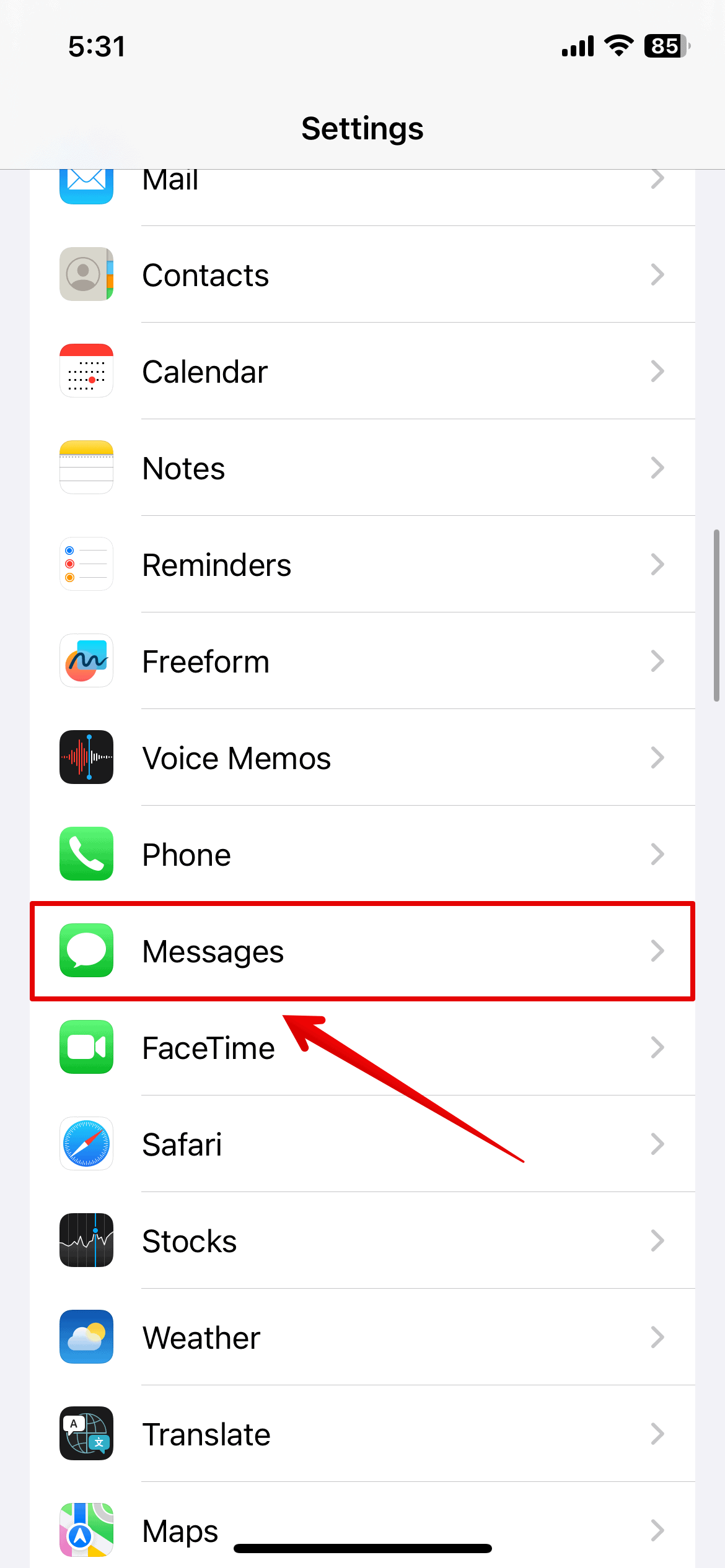 Open Messages App