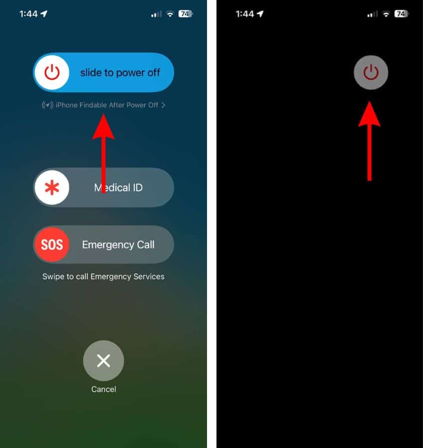 Restart iPhone To Fix FaceTime Live Photos Not Saving
