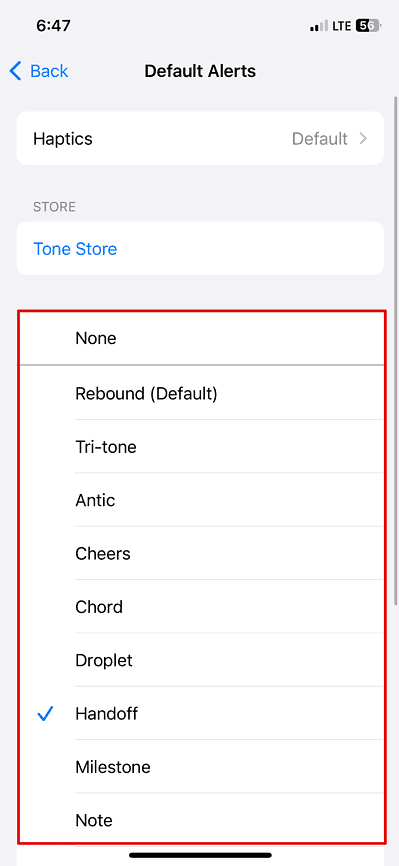 Select a tone for Instagram