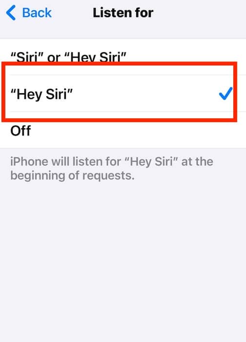 Setting Siri to Respond to Hey Siri