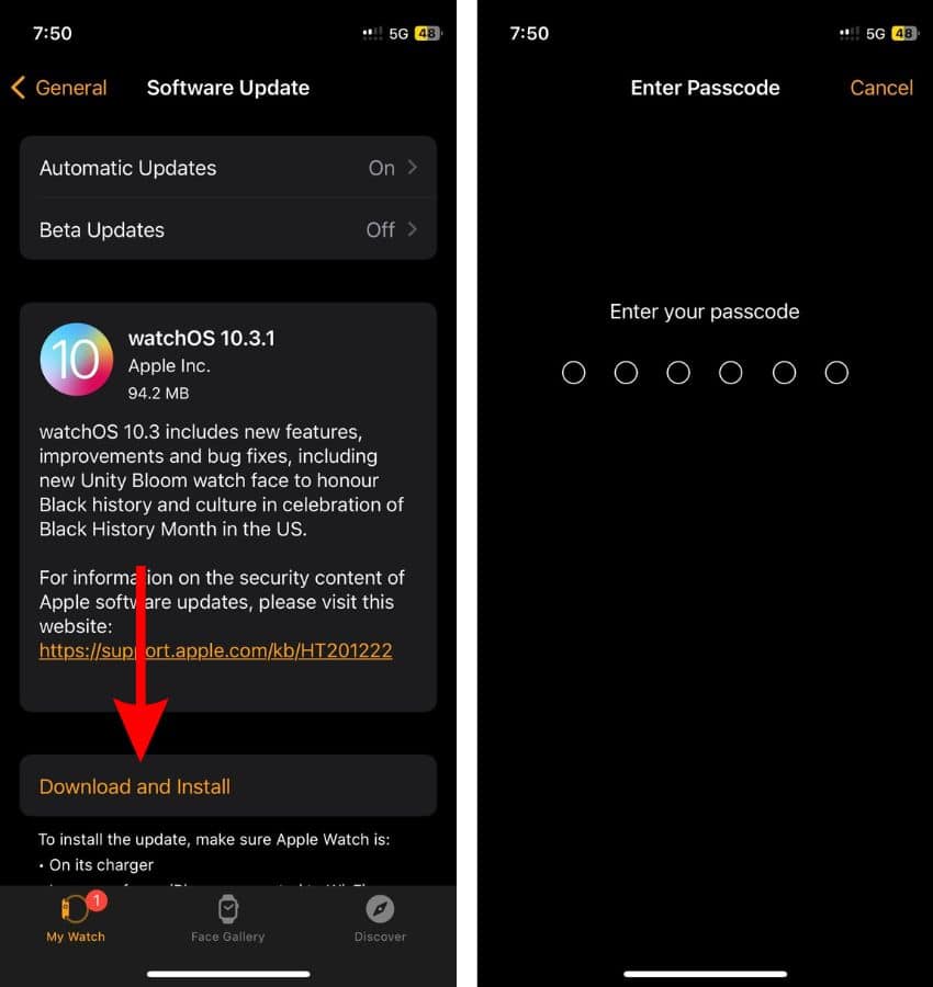 Update watchOS in the Watch App to fix Ghost Touch Issues on the Apple Watch