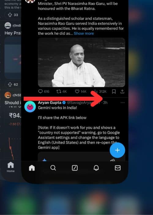 close app on iphone select app