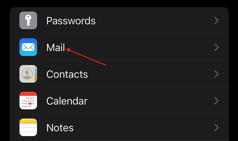 mail password working iOS Tap Mail