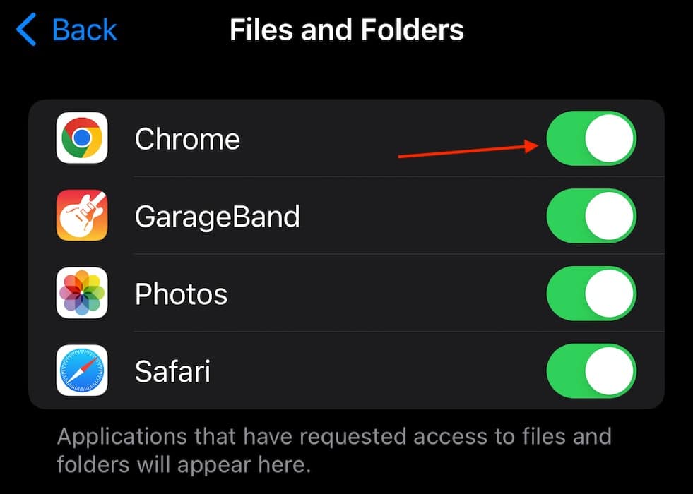 my block folder iOS files Disable Apps