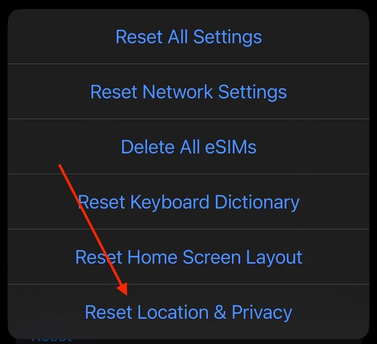 weather loading Apple Watch Reset Location and Privacy