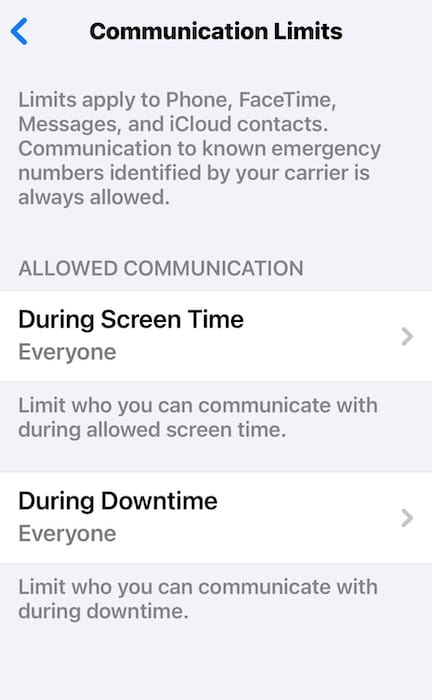 Setting and Customizing the Contact Restrictions on Communication Limits