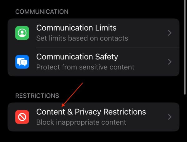AirDrop Not Working iOS 17 Content Privacy Restrictions