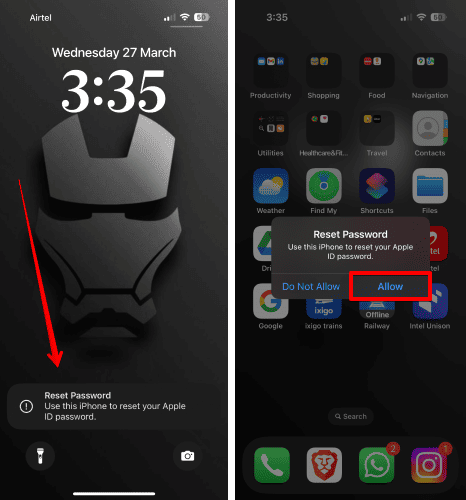Allow to Reset Password from iForgot