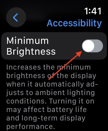 Apple Watch Dim Night Minimum Brightness
