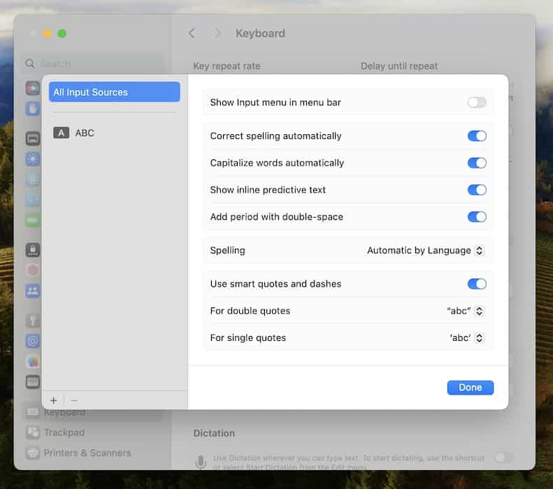 Configuring the Predictive and Autocorrect Settings on Mac Keyboard