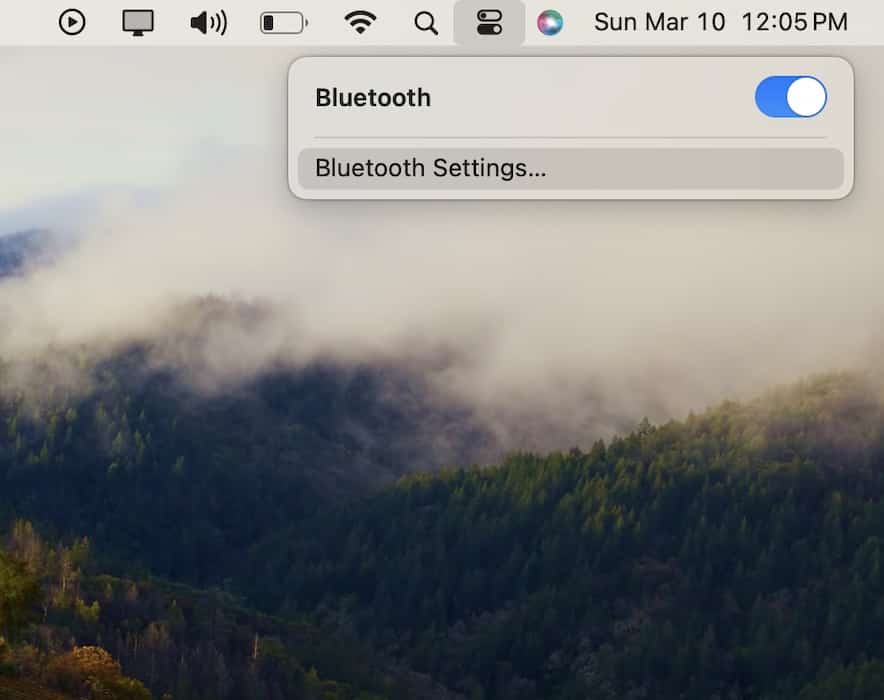 Opening the Bluetooth Settings Section on macOS Sonoma