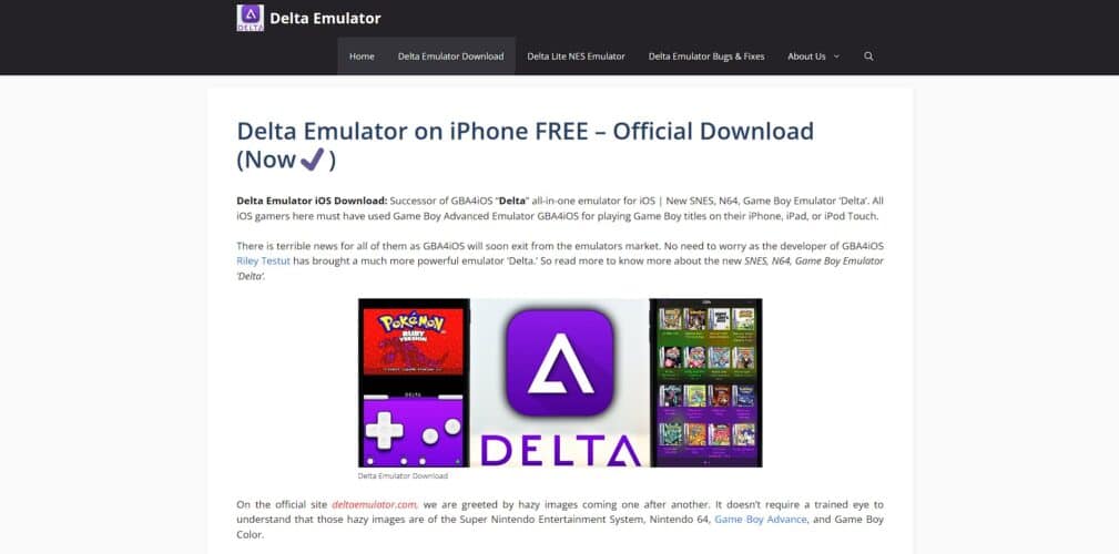 Delta emulator homepage
