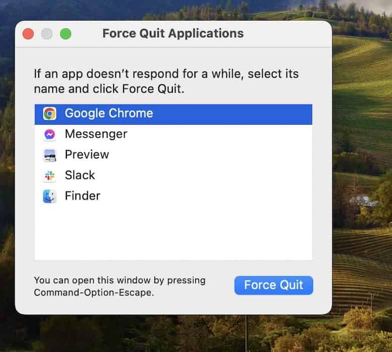 Force Quitting Applications on Mac