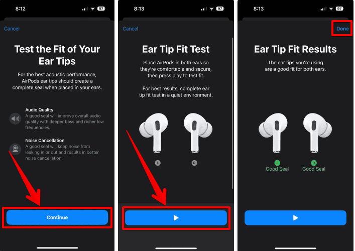 Perform the Ear Tip Fit Test
