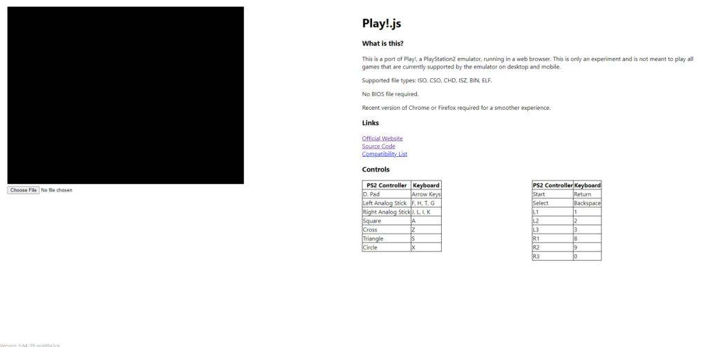 Play PS2 web browser emulator