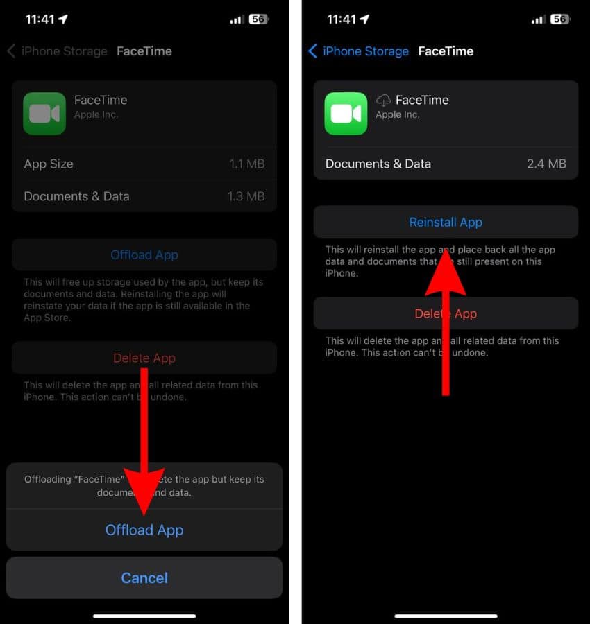 Reinstall FaceTime app To Fix Choose Another Phone Number or Email Address Issue 