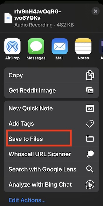 Save to Files Option on Video to Audio App