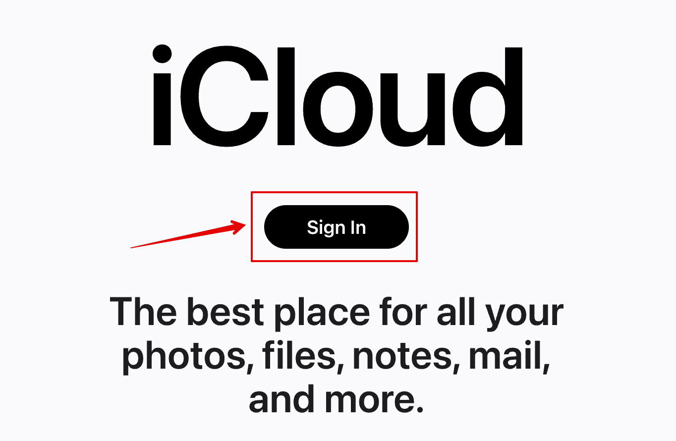 Sign In to iCloud using browser