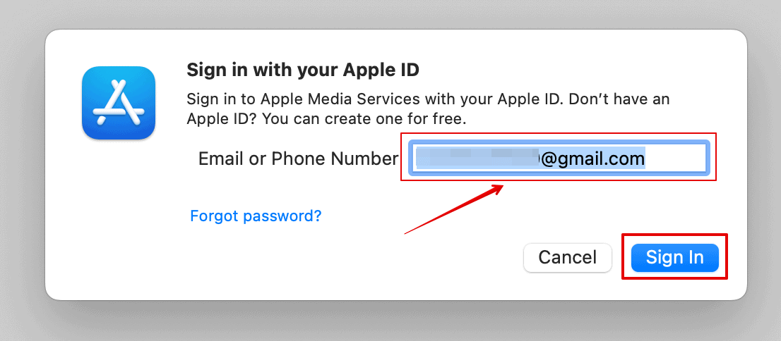 Sign In to your Apple ID