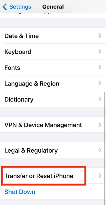 Transfer or Reset iPhone Settings on iOS Settings App