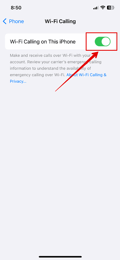 Turn Off Wi-Fi Calling