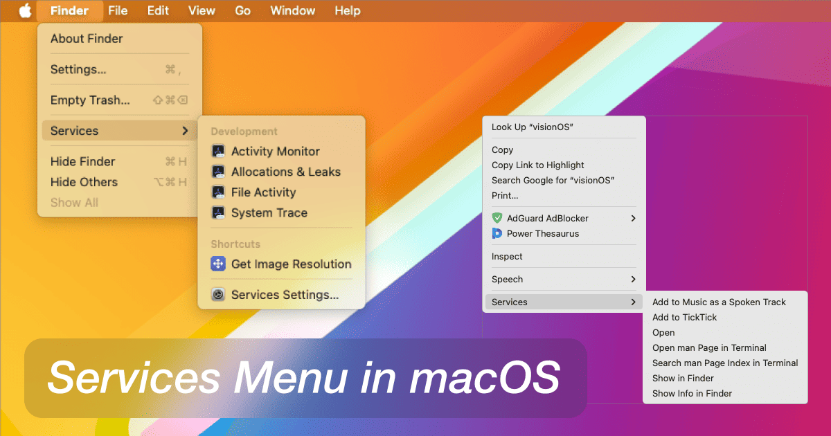 What is Services Menu in macOS and How to Use it