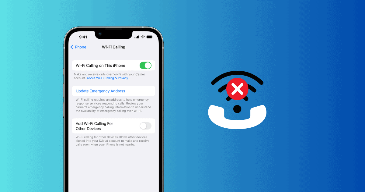 can't enable wi-fi calling iOS 17.4