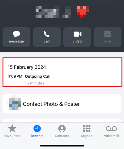 check duration of facetime calls