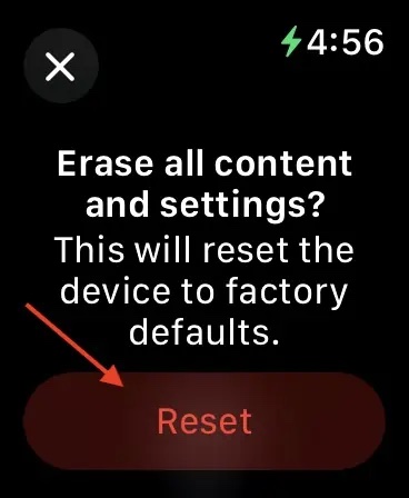 check for update watchOS 10.4 Tap Reset