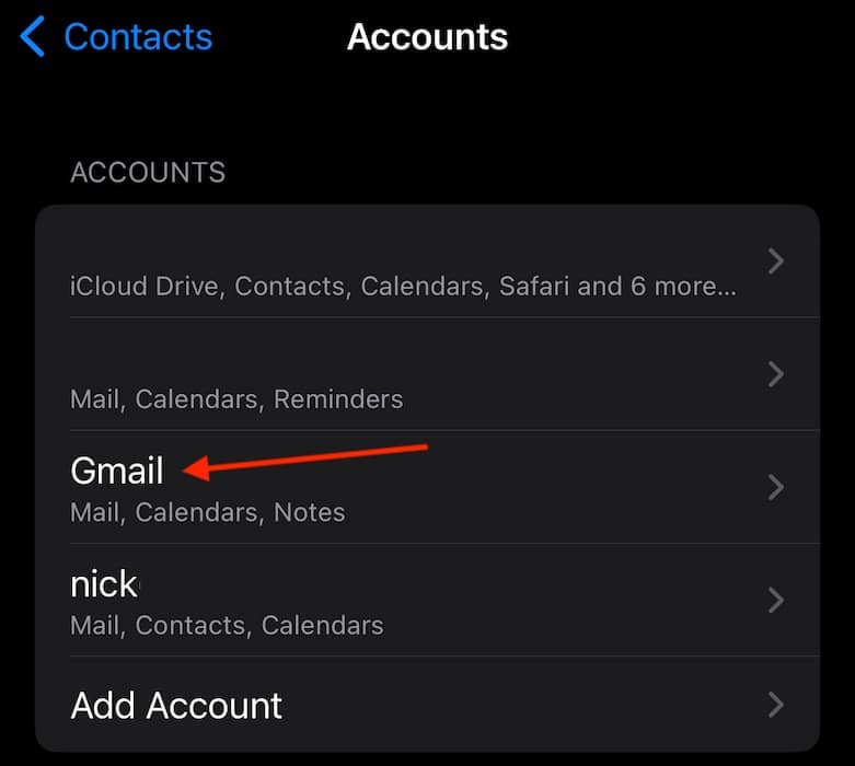 contacts automatically added iPhone Select Gmail