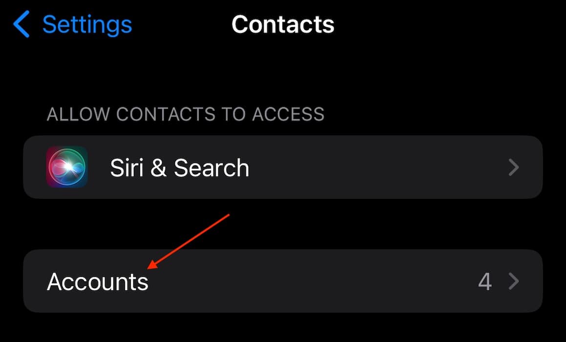 contacts automatically added iPhone Tap Accounts