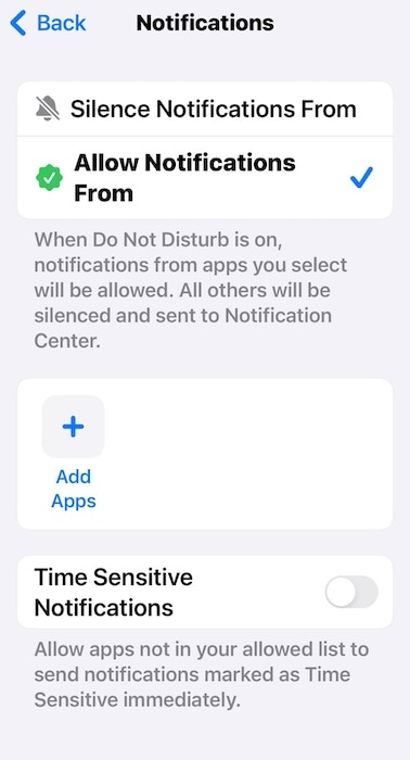 Clicking Allow Notifications From iOS