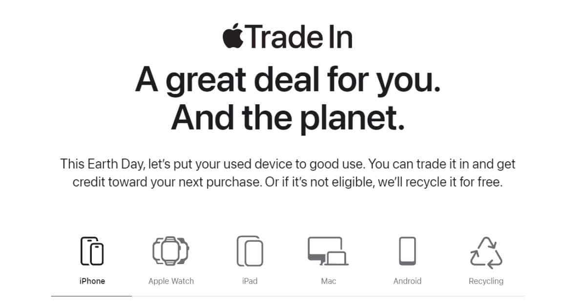 Apple Highlights Trade-Ins and Recycling Your Devices for Free in Pre-Earth Day Initiative