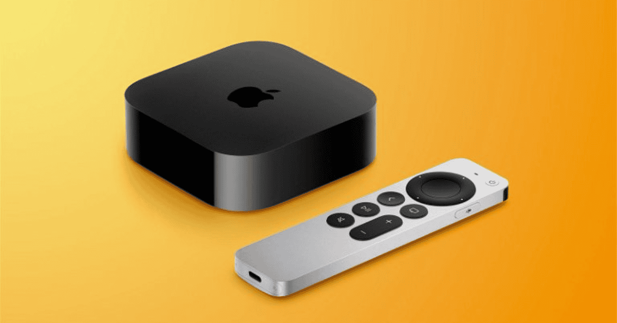 Apple TV stock image with a colorful background