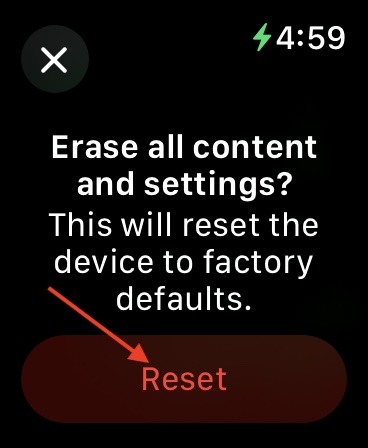 Apple Watch Typing Passcode Tap Reset Watch