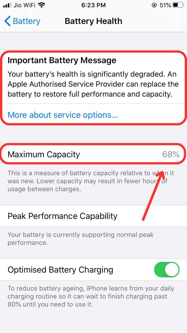 Check the Maximum Capacity of Battery