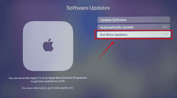 Enable Beta Updates on Apple TV